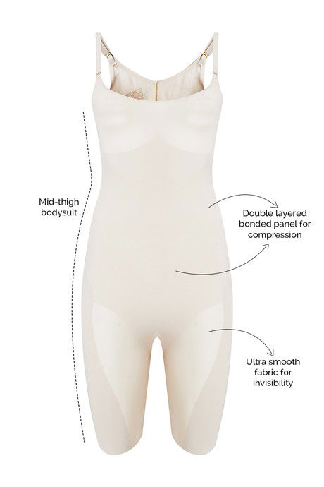 Zivame Body Sculpting Shorts Length Bodysuit Underbust - Skin — image 7