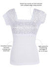 Zivame Lace Touch Short Sleeve Shaping Top-White — thumbnail 5