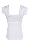 Zivame Lace Touch Short Sleeve Shaping Top-White — thumbnail 6