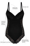 Zivame Lace Embellish Backless Level 2 Push Up Wired Teddy-Black — thumbnail 5