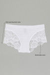 Zivame  Luxe Lace  Embellished Boyshort Panty- White — thumbnail 5