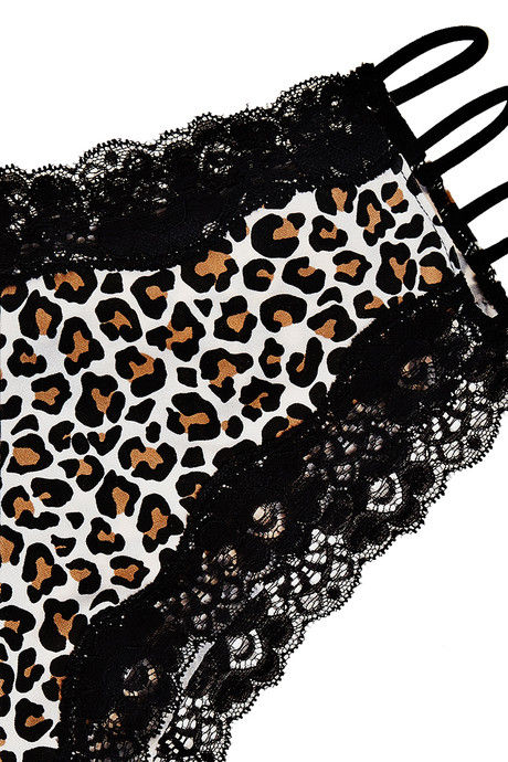 Zivame Lace Touch Hipster Panty With Strappy Sides- Black Leopard Print — image 8