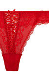 Zivame All Lace Criss Cross Front Low Rise Thong Panty-Red — thumbnail 7