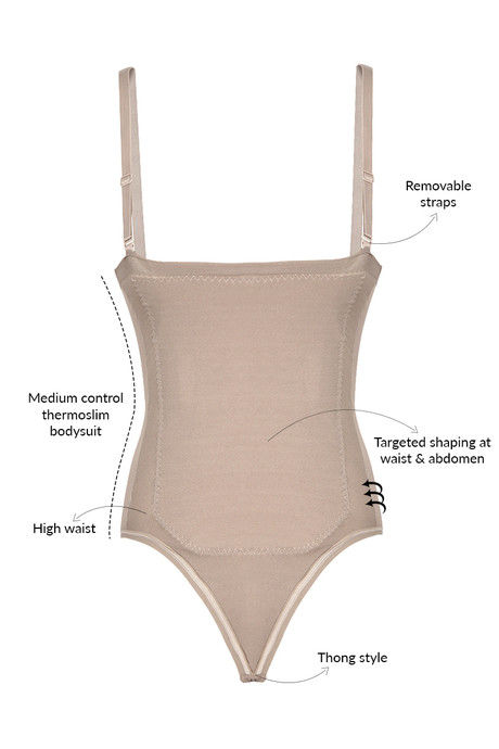 Zivame Thermoslim Medium Impact Strapless Bodysuit- Indian Skin — image 5
