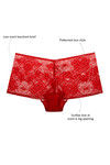 Zivame Smooth Lace Low Waist Boyshort Panty-Red — thumbnail 6