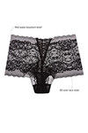 Zivame All Lace Embellished Mid Waist Boyshort Panty-Black — thumbnail 5