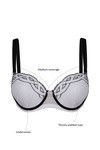 Zivame Goddess Parfait Charming Lace Padded Underwired Multiway Bra- White — thumbnail 5
