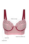 Zivame True Curv Double Layered Wired Medium Coverage Long Line Bra-Pink — thumbnail 5