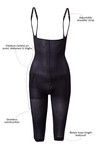 Zivame Seamless Medium Compression Knee Length Bodysuit- Black — thumbnail 5