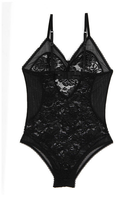 Zivame Very Sexy Floral Lace Teddy with Thong Panty- Black — image 6