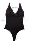 Zivame Sundown Collection Floral Lace Teddy with Inbuilt Thong- Black — thumbnail 5