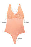 Zivame Sundown Collection Floral Lace Teddy with Inbuilt Thong- Peach — thumbnail 5