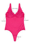 Zivame Sundown Collection Floral Lace Teddy with Inbuilt Thong- Fuchsia — thumbnail 5