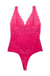 Zivame Sundown Collection Floral Lace Teddy with Inbuilt Thong- Fuchsia — thumbnail 6