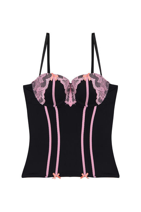 Zivame Sexy Little Bustier With G String - Black and Pink — image 4