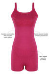 Zivame Medium Control Shorts Length Bodysuit With Bust - Fuschia — thumbnail 5