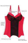 Zivame Lace Embrace Bustier With G-String - Red Hot — thumbnail 5