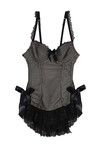 Zivame Ruffle Romance Bustier With G-String - Charcoal Black — thumbnail 6