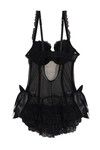 Zivame Ruffle Romance Bustier With G-String - Charcoal Black — thumbnail 7