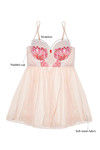 Zivame Dual Tone Lace Soft Mesh Gentle Push Up Babydoll With G String-Pink — thumbnail 5