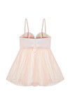 Zivame Dual Tone Lace Soft Mesh Gentle Push Up Babydoll With G String-Pink — thumbnail 6