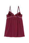 Zivame Dual Tone Lace Padded Babydoll with G-String- Burgundy — thumbnail 8
