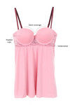 Zivame Sundown Collection Moderate Lift Padded Babydoll with G-String-Pink — thumbnail 6