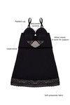 Zivame Lace Touch Padded Wired Babydoll With G String-Black — thumbnail 6