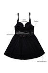 Zivame Sundown Floral Lace Gentle Lift Babydoll with G-String- Black — thumbnail 5