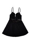 Zivame Sundown Floral Lace Gentle Lift Babydoll with G-String- Black — thumbnail 6
