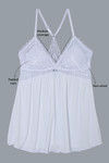 Zivame Sundown Aztec Lace Pretty Back Babydoll with Thong- White — thumbnail 5