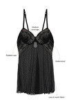 Zivame Dotted Mesh n Lace Embellished Babydoll with G-Strings- Black — thumbnail 5