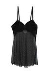 Zivame Dotted Mesh n Lace Embellished Babydoll with G-Strings- Black — thumbnail 6