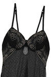 Zivame Dotted Mesh n Lace Embellished Babydoll with G-Strings- Black — thumbnail 7
