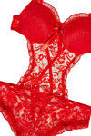 Zivame All That Lace Moderate Push Up Teddy-Red — thumbnail 7