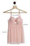  Zivame Very Sexy Floral Lace Babydoll with Thong Panty- Peach — thumbnail 6