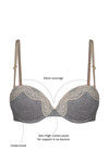 Zivame Cotton Comfort Gentle Push Up Convertible Bra - Grey — thumbnail 5