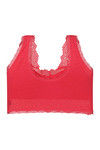 Zivame Double Layered Non Wired Medium Coverage Lace Bra - Rouge Red — thumbnail 6