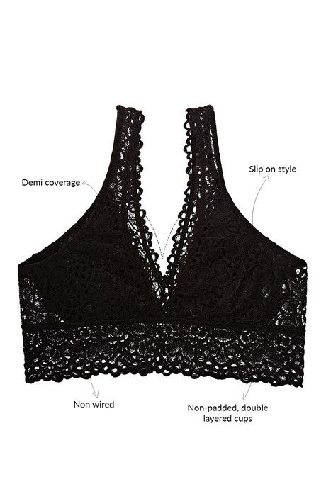 Zivame Made to Layer Eyelet Lace Longline Bralette- Black — image 7