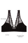 Zivame Made to layer Satin Scallop Lace Bralette- Black — thumbnail 6
