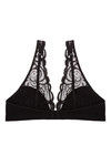 Zivame Made to layer Satin Scallop Lace Bralette- Black — thumbnail 7