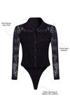 Zivame Floral Lace Medium Impact Camisole Bodysuit-Black — thumbnail 5