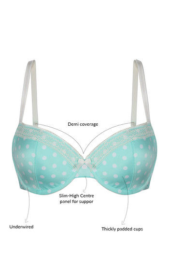 Buy Zivame Padded Wired Low Coverage Bra-Green at Rs.712 online | Bras ...
