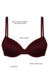 Zivame High Gloss Padded Wired T Shirt Bra-Carbon Red — thumbnail 6