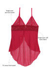 Zivame Sheer  n Sexy Flyaway Babydoll with G-String- Magenta — thumbnail 5