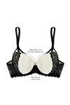 Zivame Cuppa Contrast Padded Wired Low Coverage Bra-Black Ivory — thumbnail 6