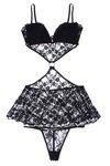 Zivame Lace Embrace Little Black Babydoll With G String — thumbnail 5