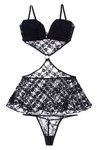 Zivame Lace Embrace Little Black Babydoll With G String — thumbnail 6