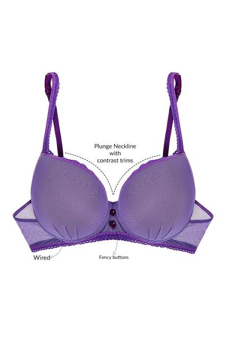 Zivame Bridal Padded Wired Medium Coverage Bra-Purple — image 6