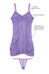 Zivame Sundown Collection Sheer Mesh Chemise With G String-Purple — thumbnail 6